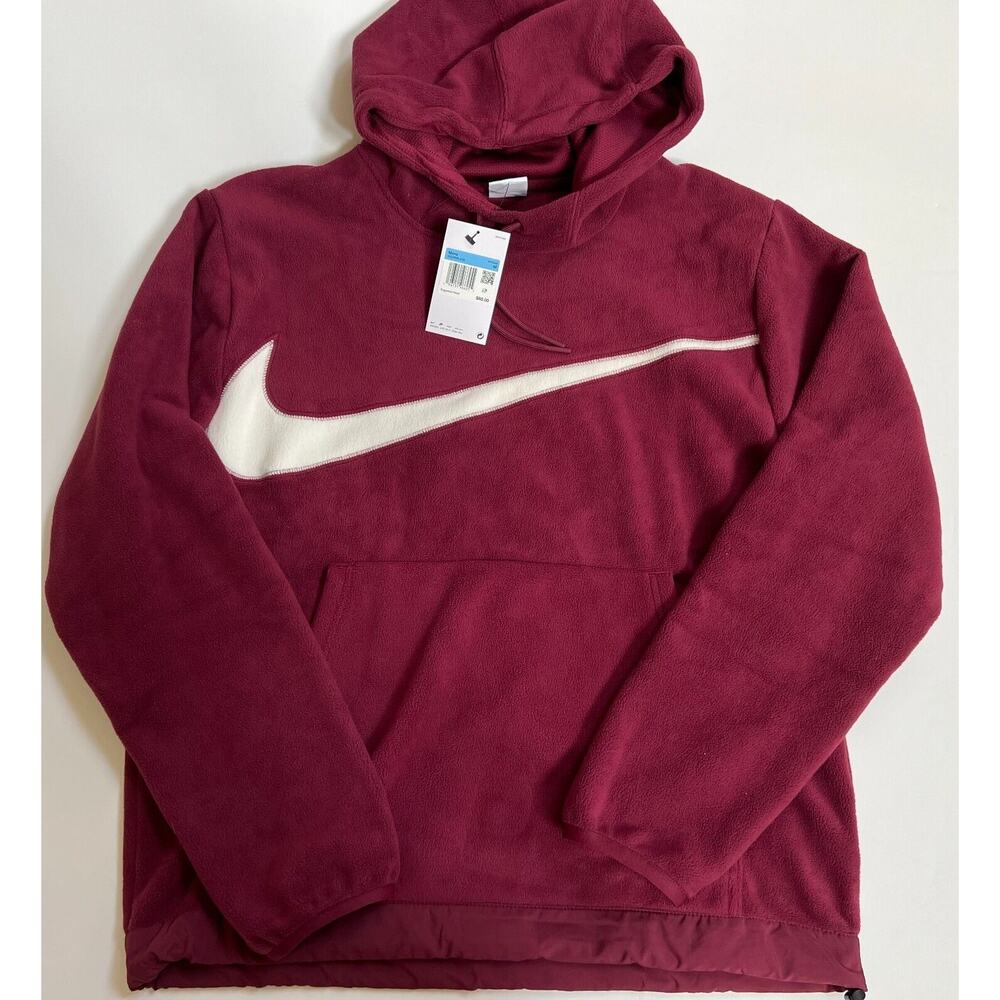 Nike Club Winterized Fleece DQ4896-638 Beetroot Pullover Hoodie Men's M - Picture 8 of 12